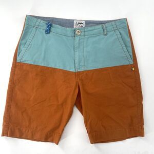 Katin Hand Crafted Colorblock Shorts Men's Size 33 Blue Climbing Rope Belt Loop